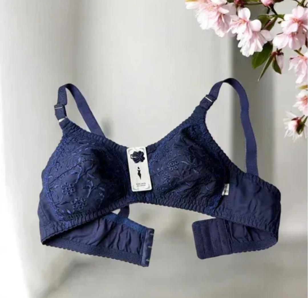 Embroidered Cotton Bra – Elegant & Comfortable